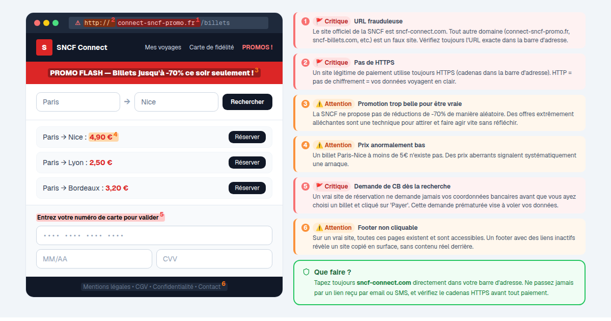 Le faux site SNCF